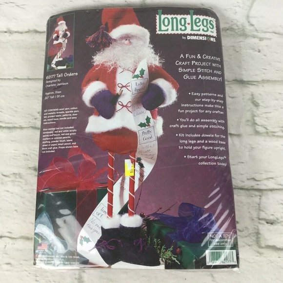 Dimensions Santa Long Legs Kit Tall Orders 20" tall Christmas Décor 62177 NOS - Picture 1 of 4